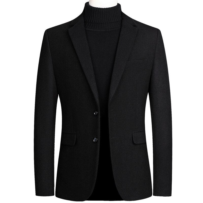 Men's Woolen Formal Wedding Tuxedo Suit Jacket