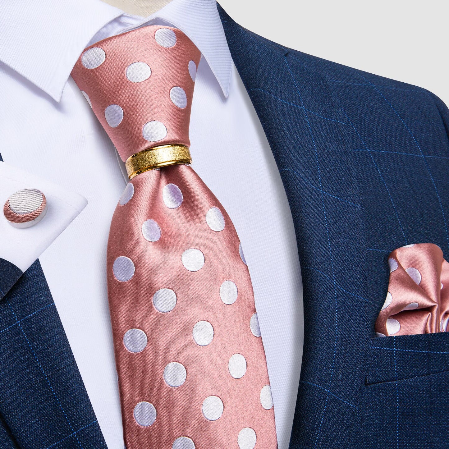 Designer Men's Necktie Striped Floral Paisley Silk Tie Pocket Square Cufflinks