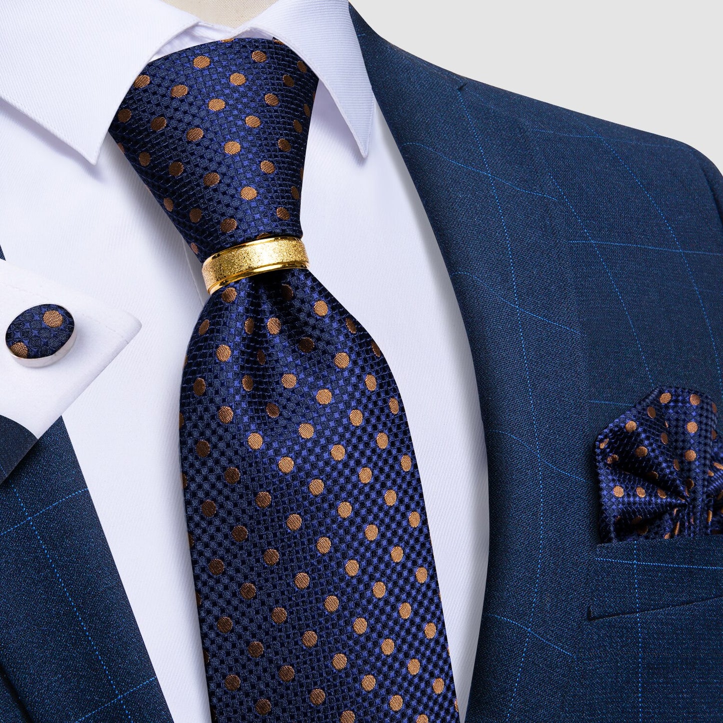 Designer Men's Necktie Striped Floral Paisley Silk Tie Pocket Square Cufflinks