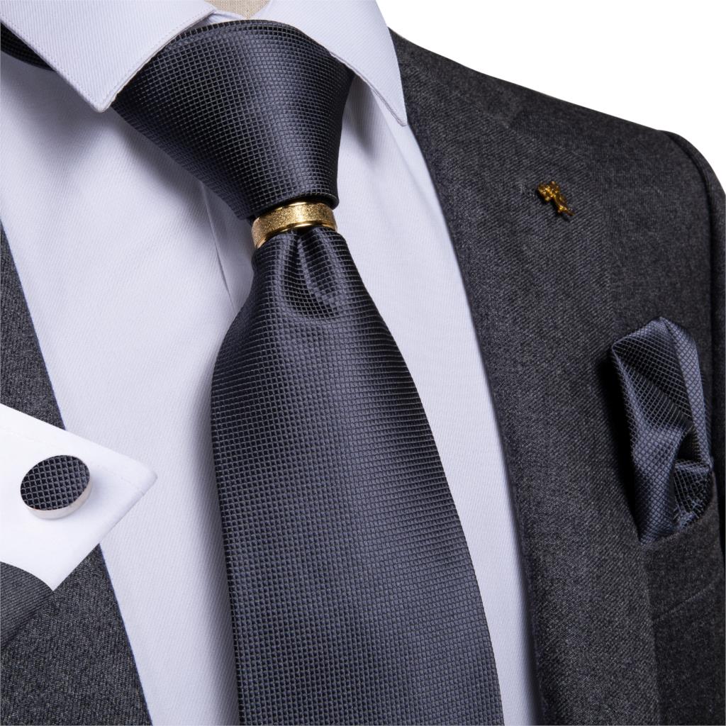 Designer Men's Necktie Striped Floral Paisley Silk Tie Pocket Square Cufflinks