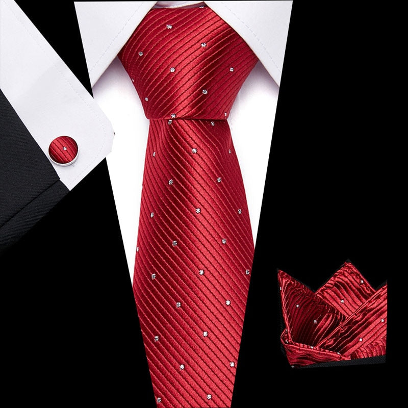 Luxury Paisley Blue Silk Tie with Hanky & Cufflinks