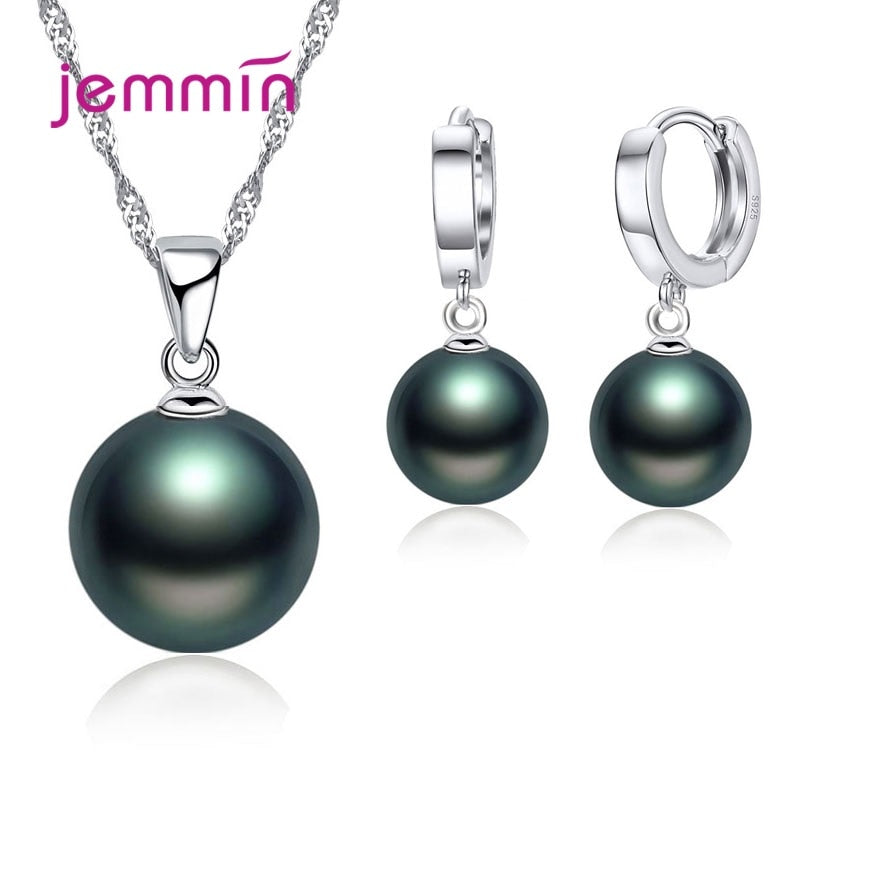 Sterling Silver Rhinestone Pendant Necklace/Earring