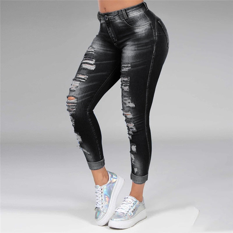 Washed Ripped Jeans Women S-5XL