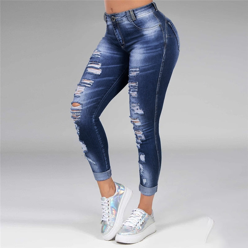 Washed Ripped Jeans Women S-5XL