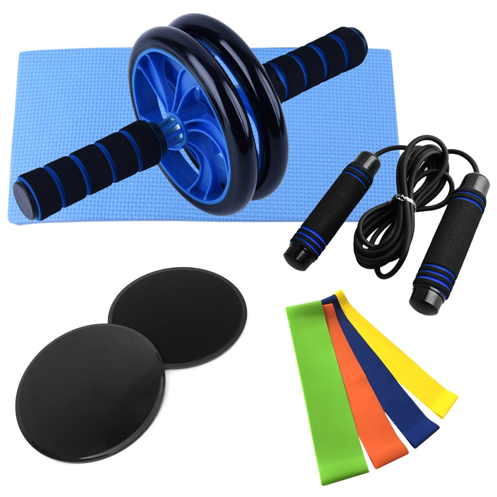 Ab Roller Trainer with Push UP Bar Jump Rope