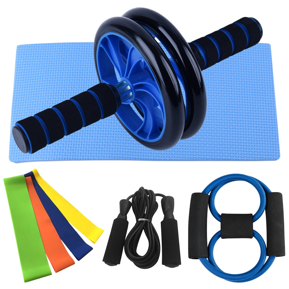 Ab Roller Trainer with Push UP Bar Jump Rope