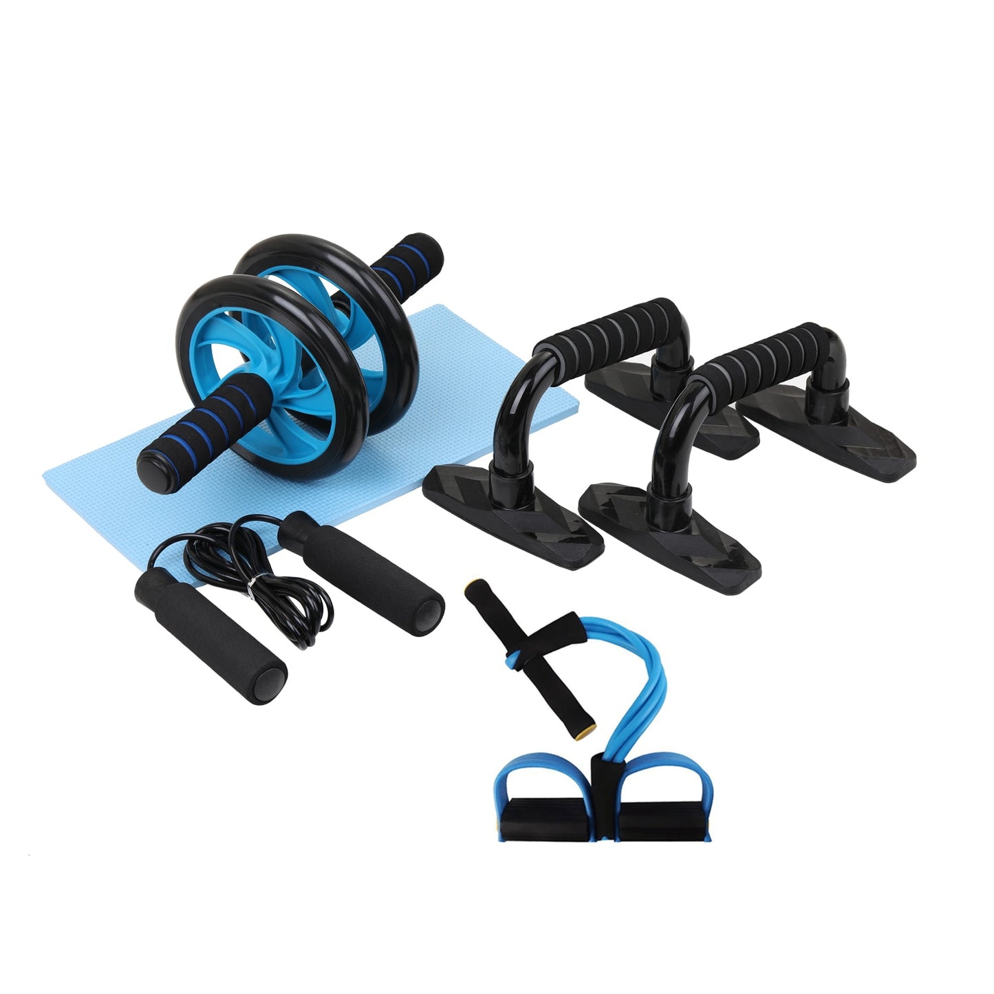 Ab Roller Trainer with Push UP Bar Jump Rope
