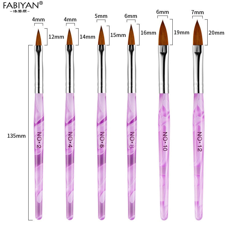 5Pcs/set 11/13/15/17/19mm Nail Art Crystal Brush